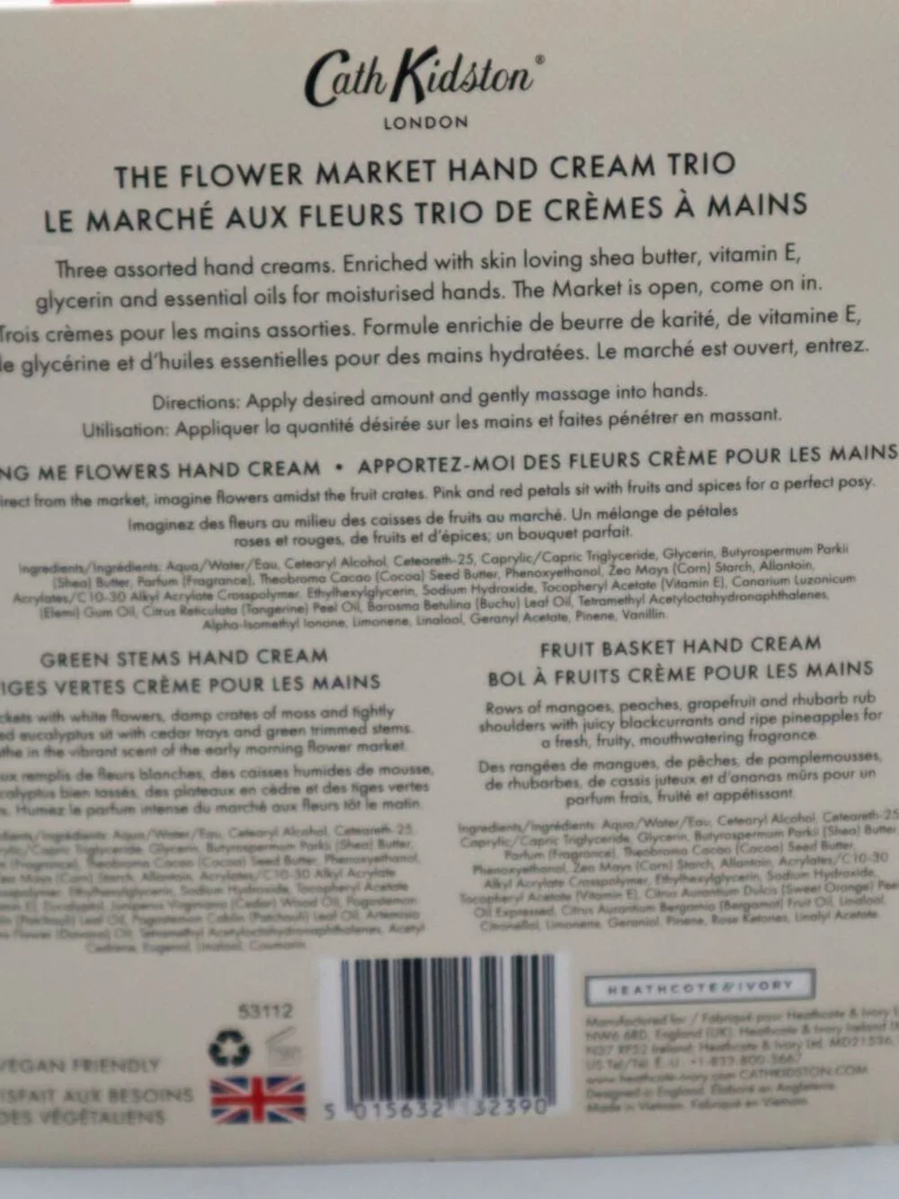 Cath Kidston UK Hand Cream Set of 3 The Flower Market Shea Buter Vitamin E NEW